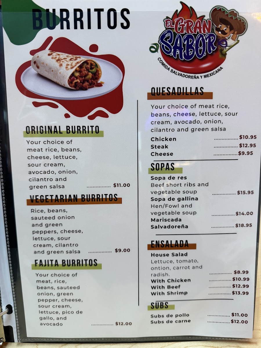 El Gran Sabor Restaurant Photo Menu 1