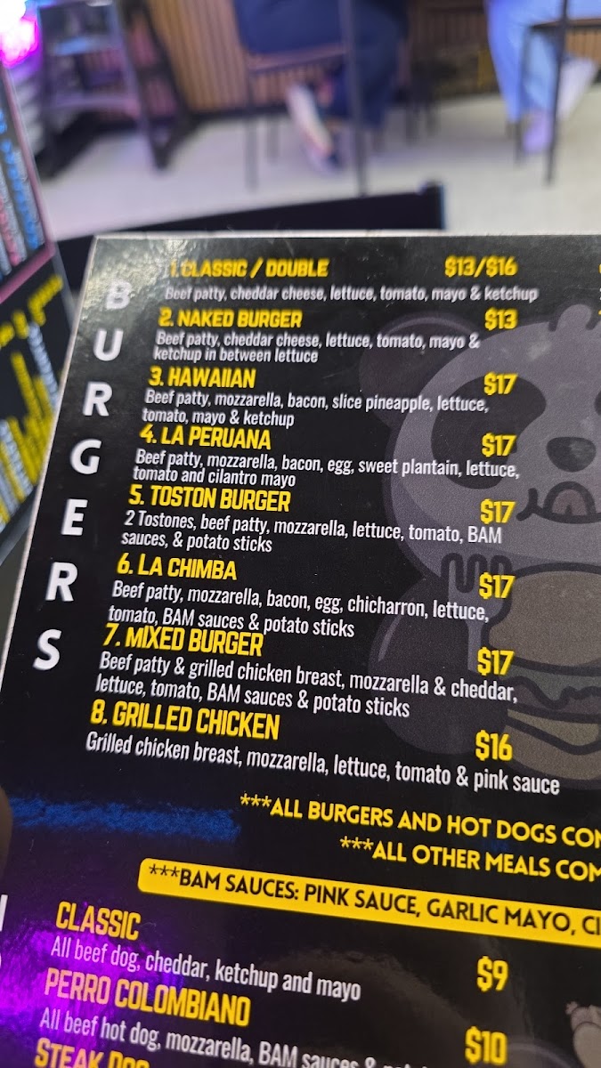 BAM BURGER RESTAURANT Photo Menu 7