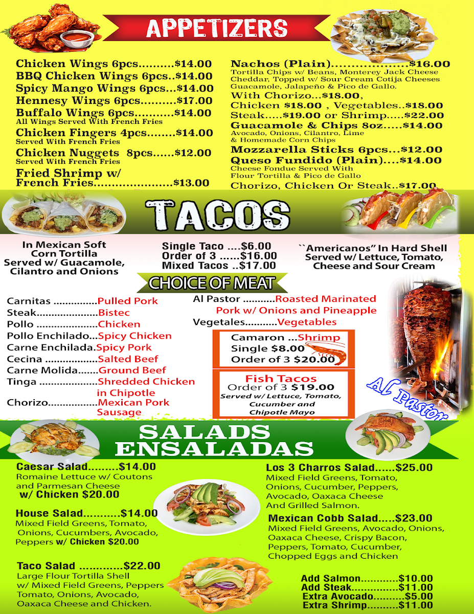 Los 3 Charros Photo Menu 2