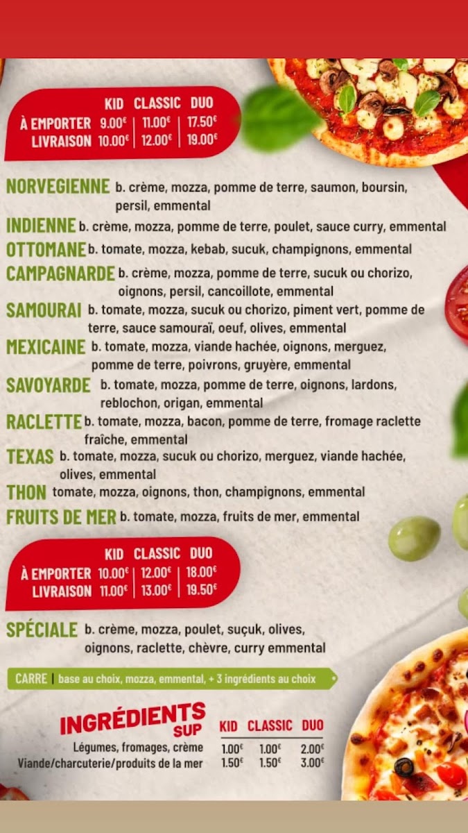 Le Carré Pizza Photo Menu 1