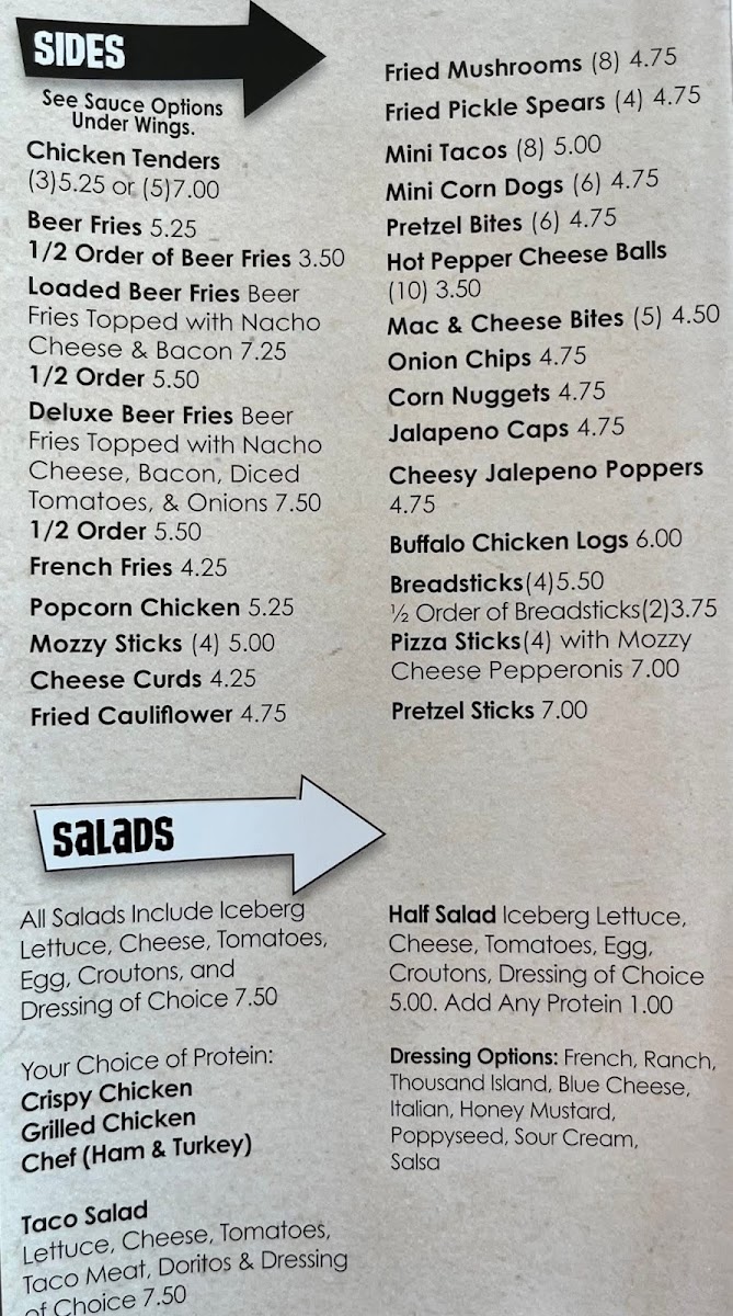 Thobe's Carry Out Photo Menu 2