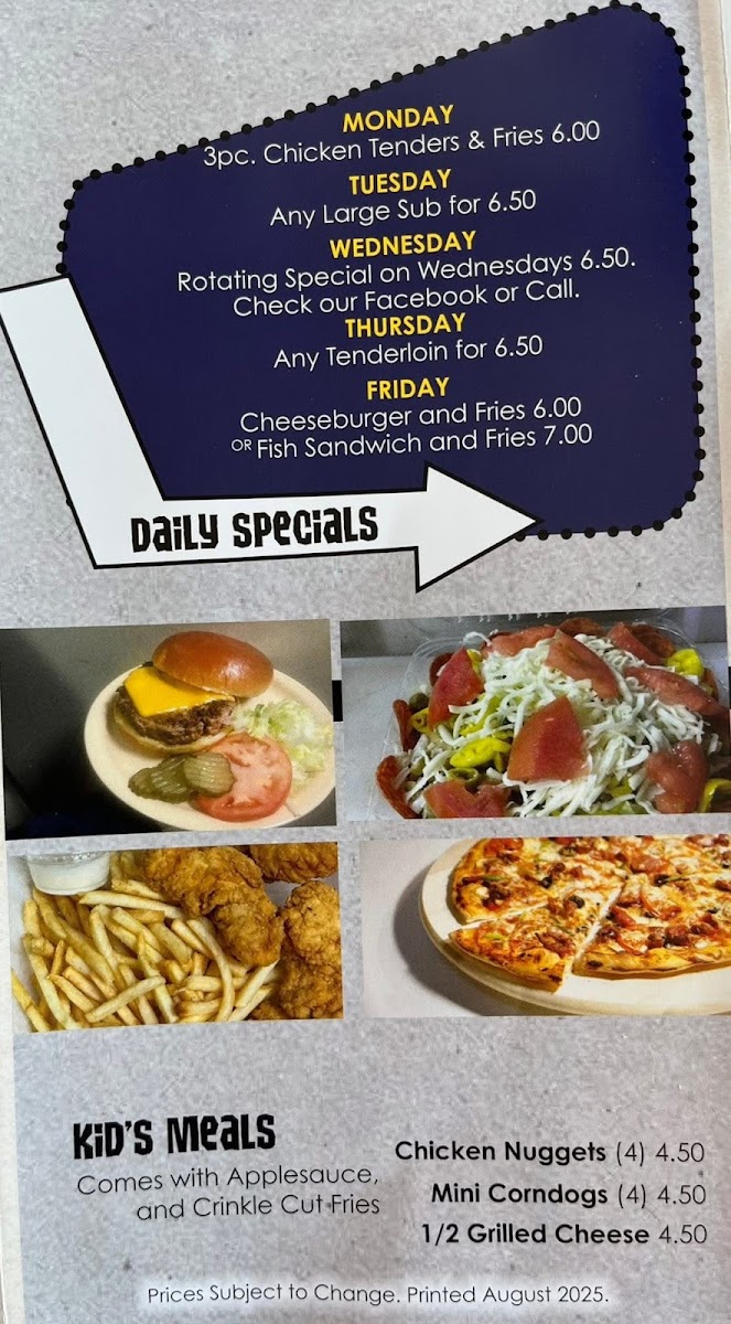 Thobe's Carry Out Photo Menu 3