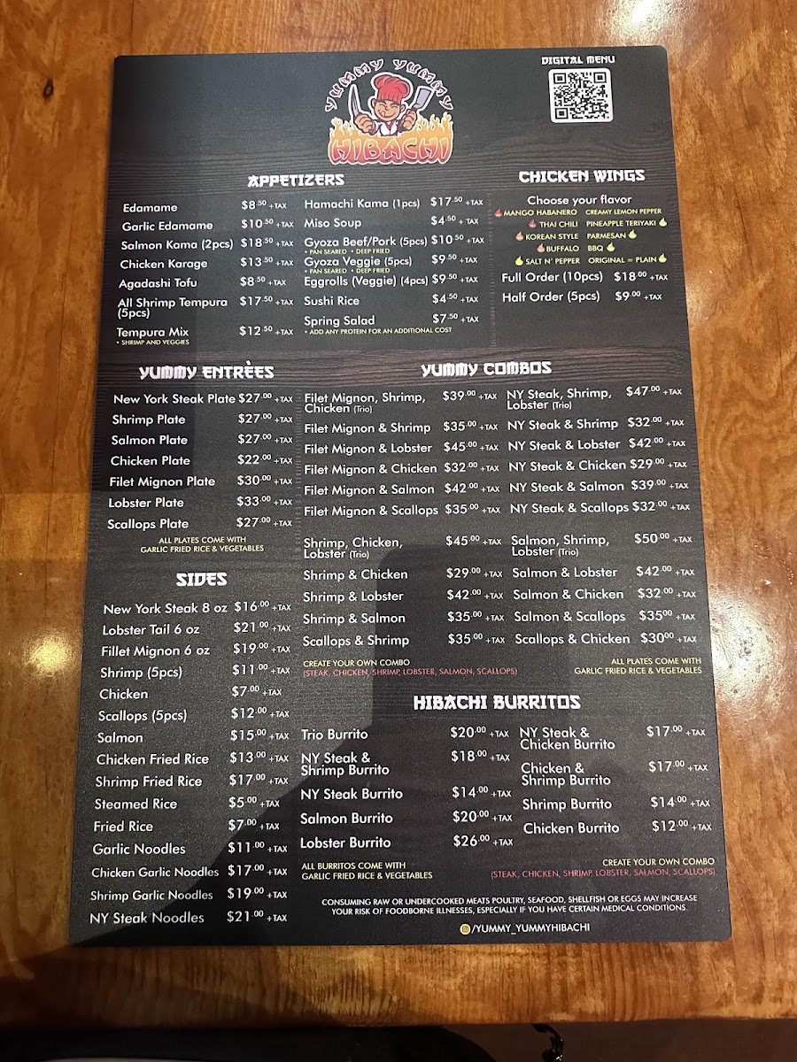 Yummy Yummy Hibachi Photo Menu 2