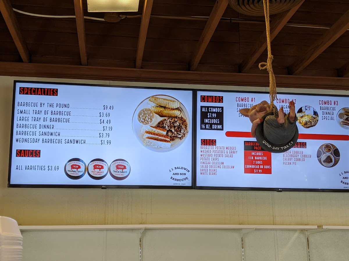 J. I. Baldwin and Son Barbecue Photo Menu 1