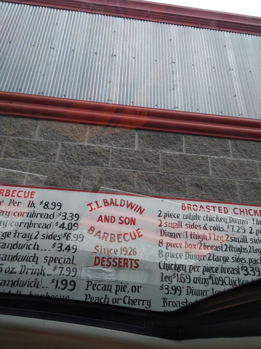 J. I. Baldwin and Son Barbecue Photo Menu 4