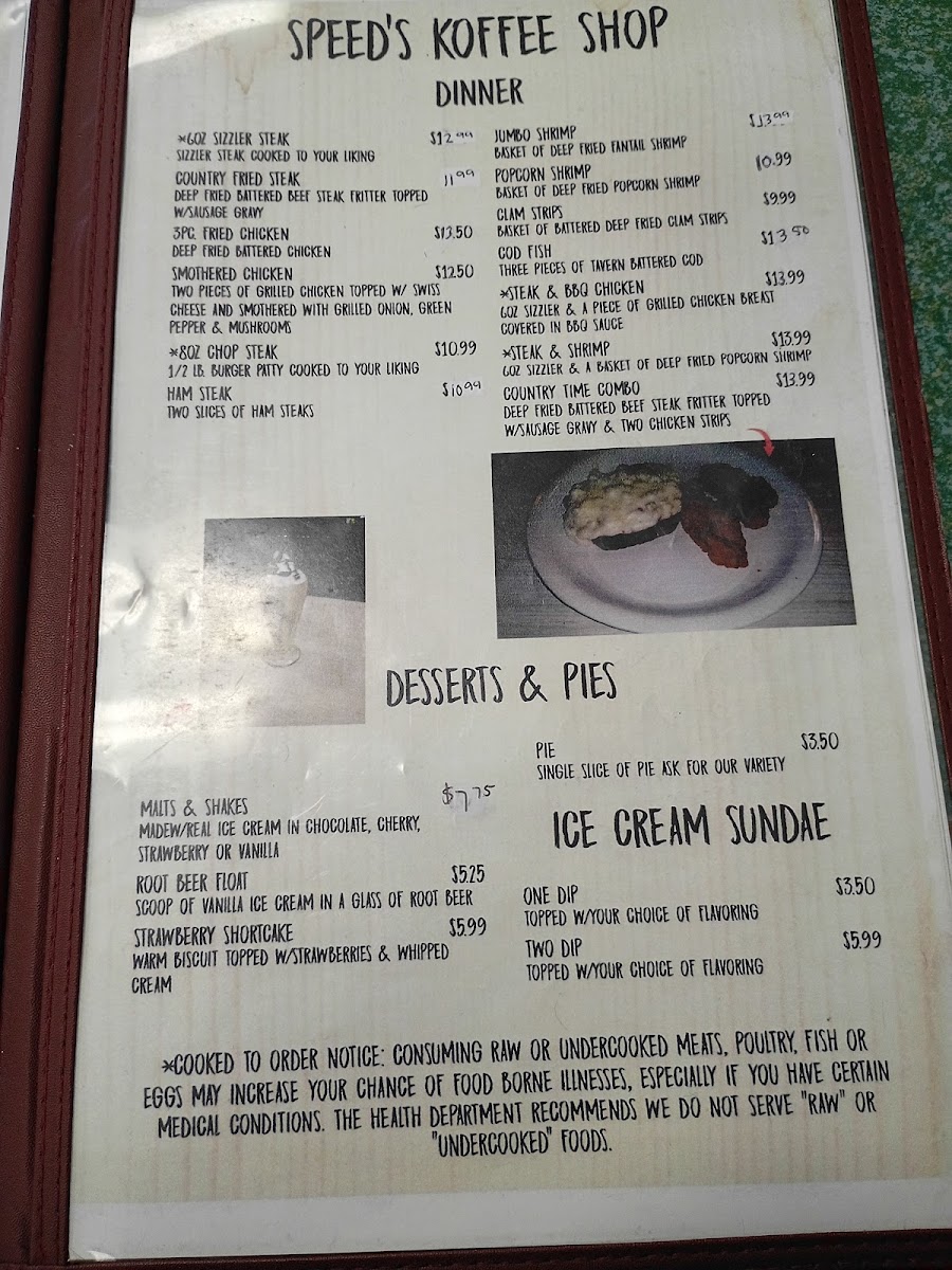 Speeds Coffee Shop Photo Menu 3