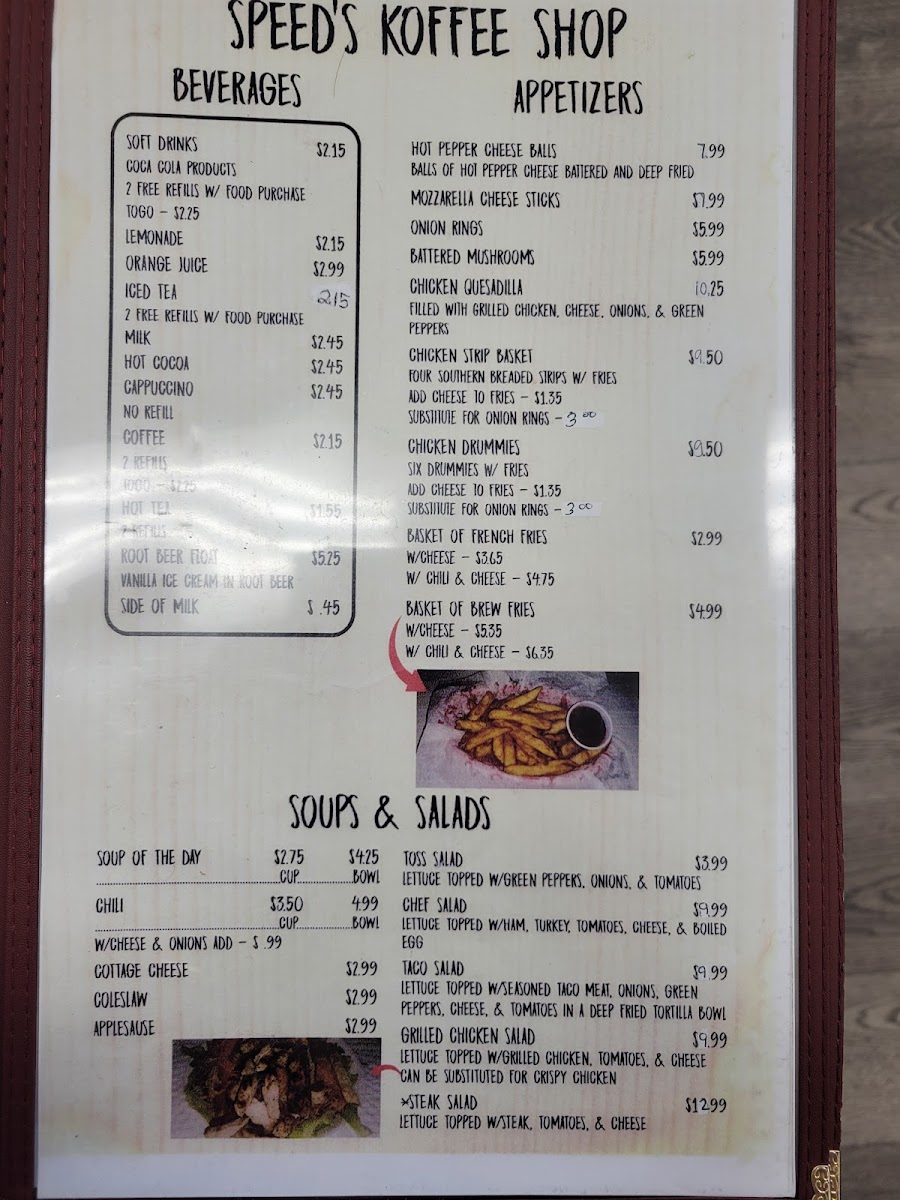 Speeds Coffee Shop Photo Menu 5