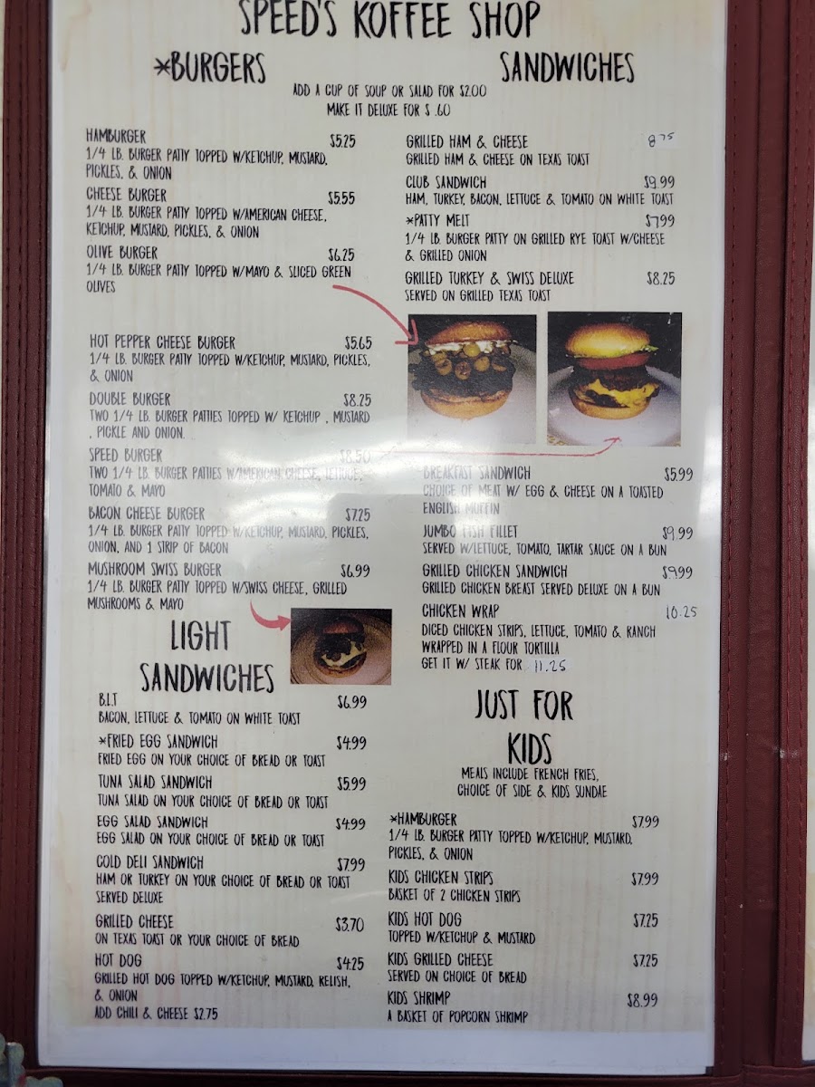 Speeds Coffee Shop Photo Menu 6
