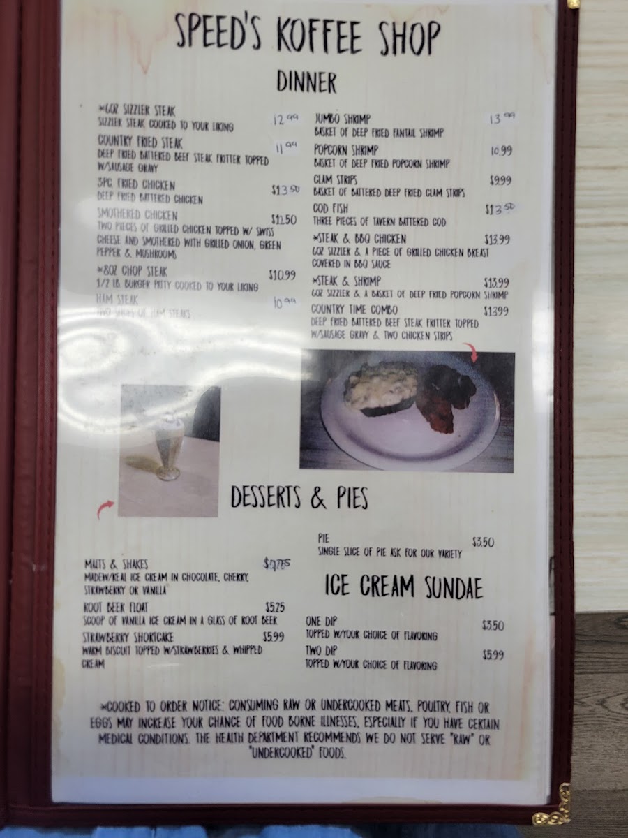 Speeds Coffee Shop Photo Menu 7