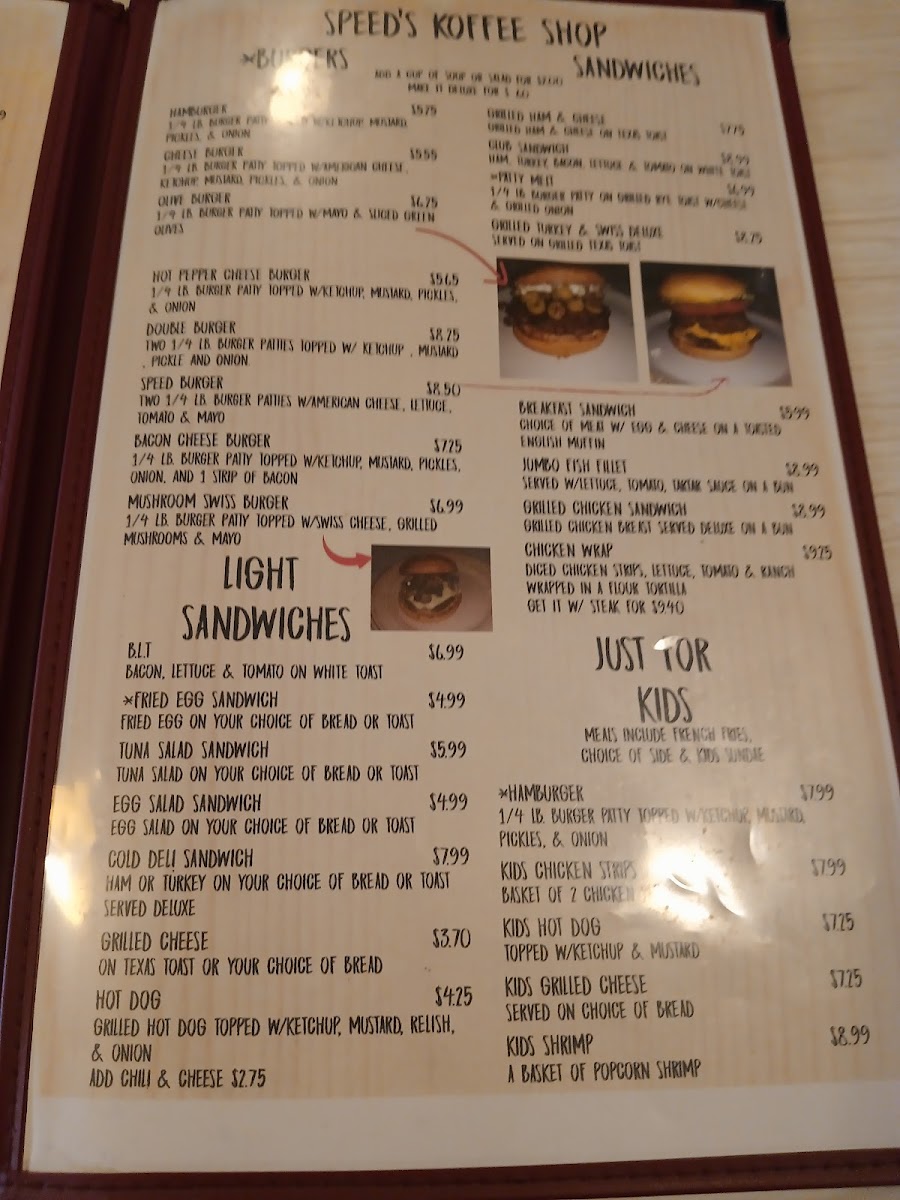 Speeds Coffee Shop Photo Menu 8