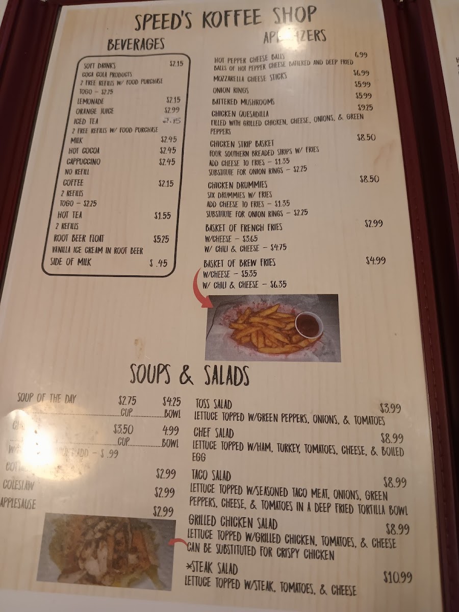 Speeds Coffee Shop Photo Menu 9