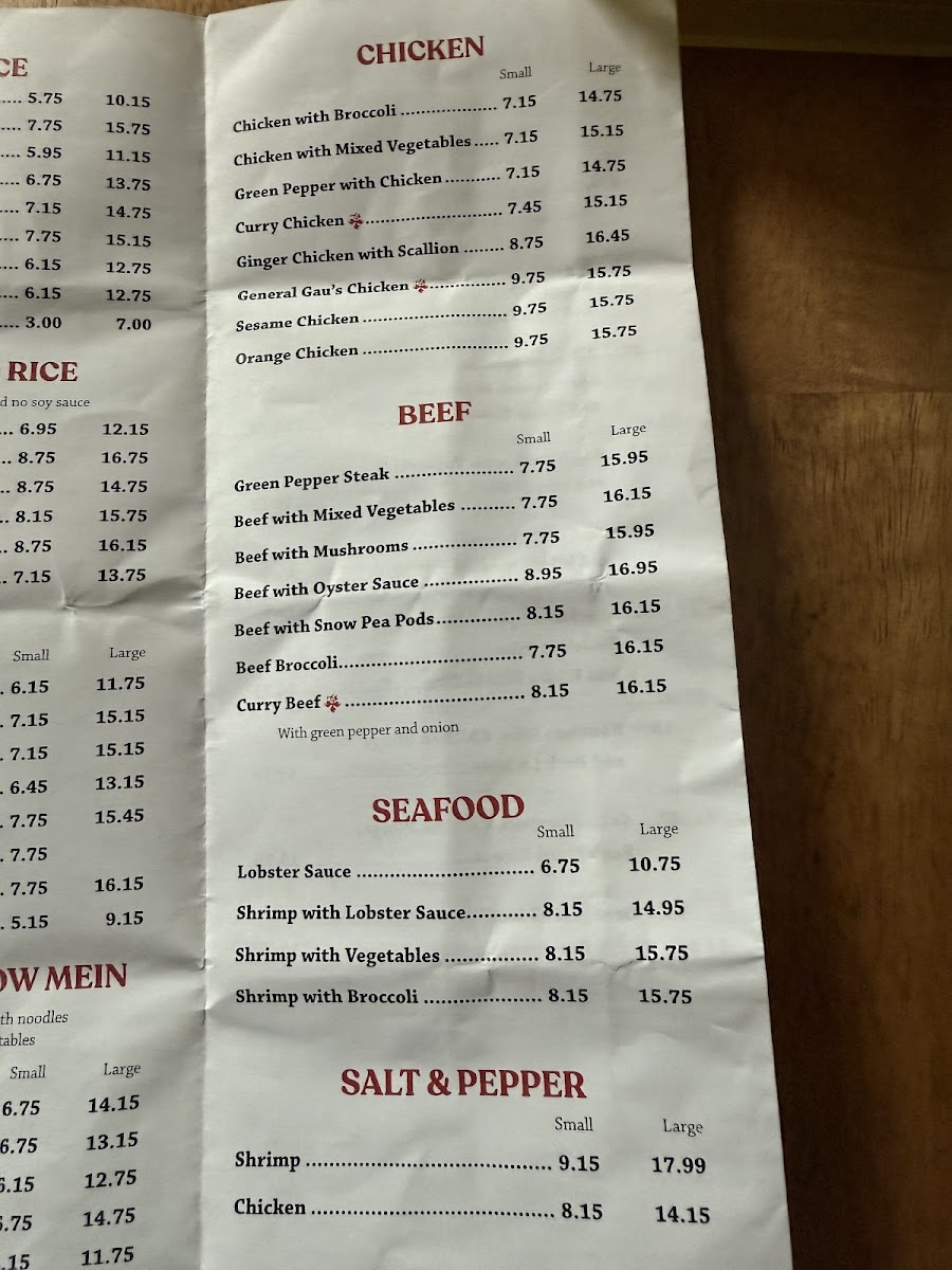 Peking Garden Photo Menu 1