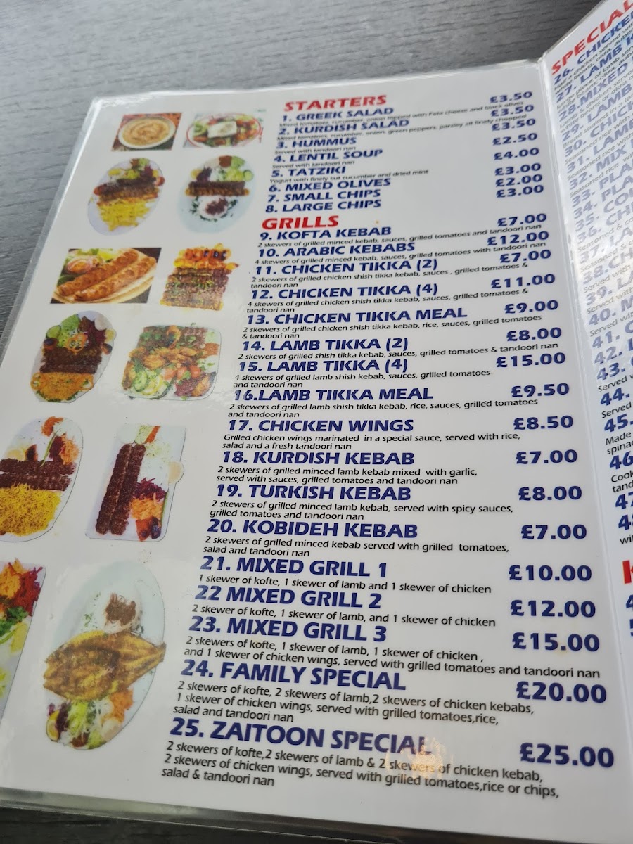 Zaitoon Restaurant Photo Menu 1