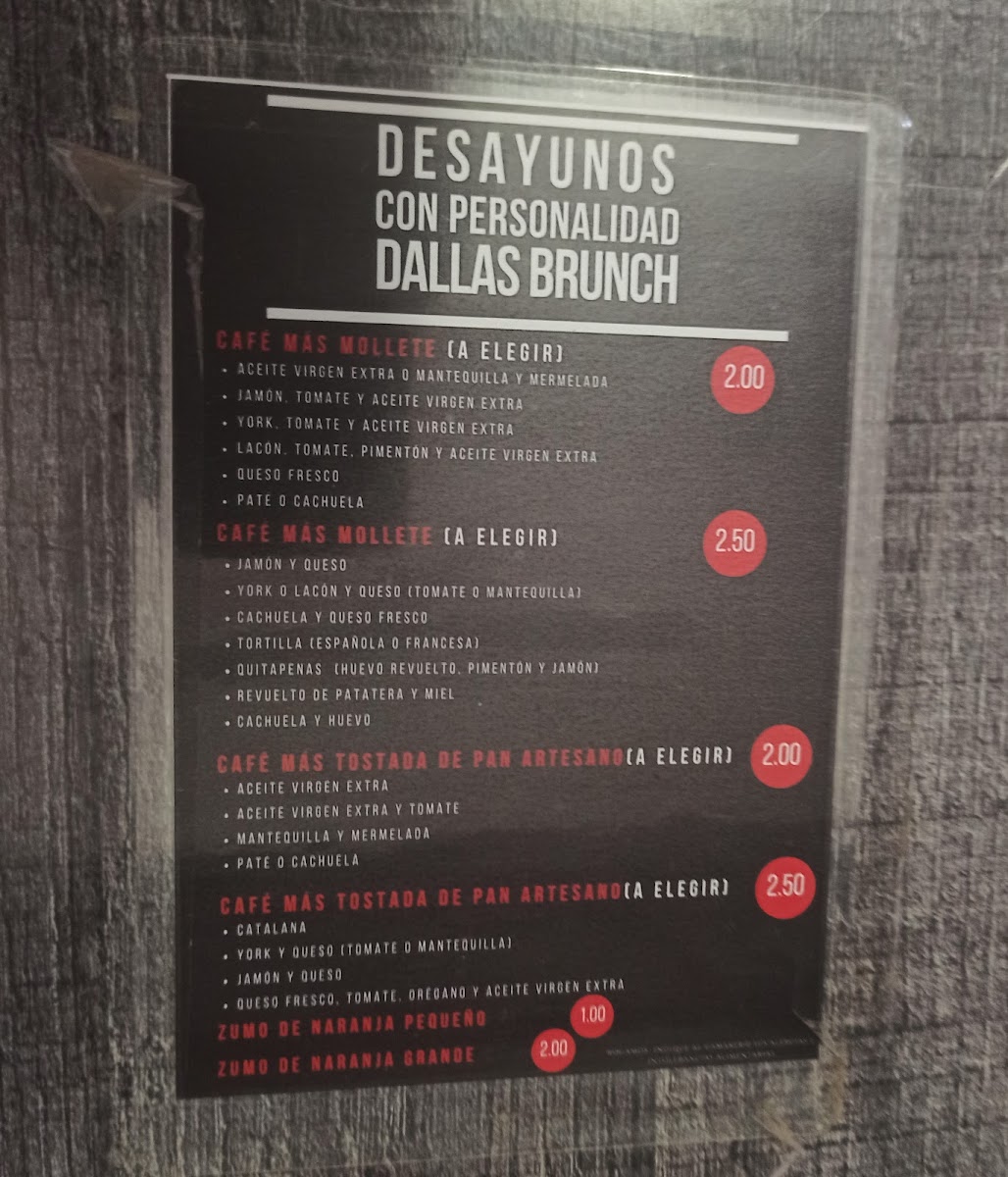 Dallas Brunch Photo Menu 4