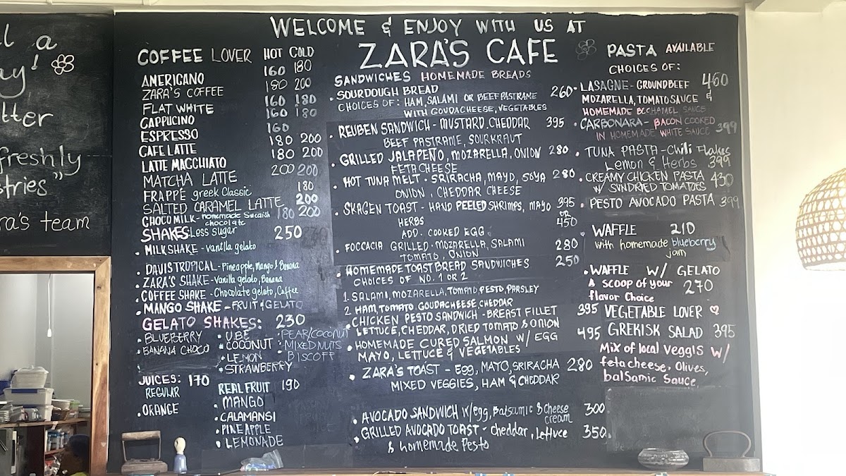 Zara's Cafe Photo Menu 1