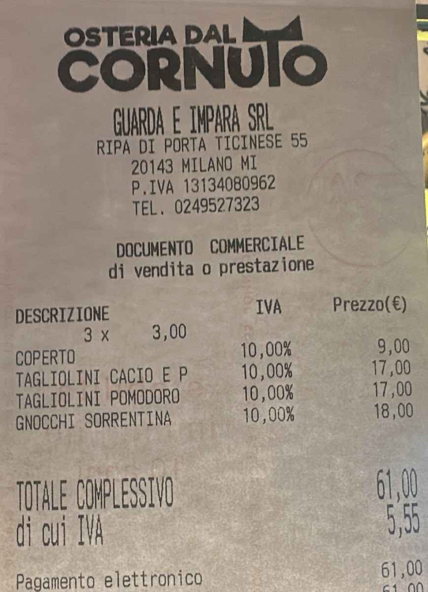 Osteria dal Cornuto Photo Menu 4