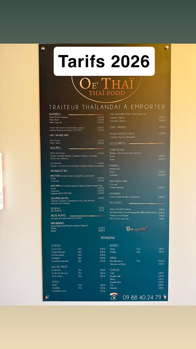 Oe' Thaï Photo Menu 3