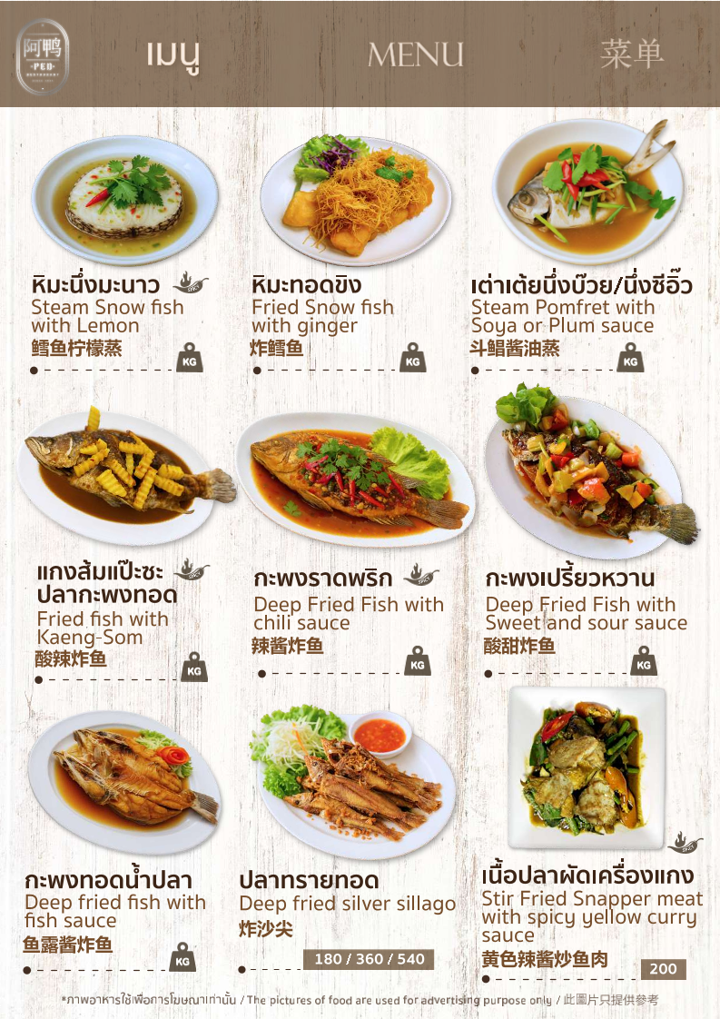 Ped Restaurant Photo Menu 4