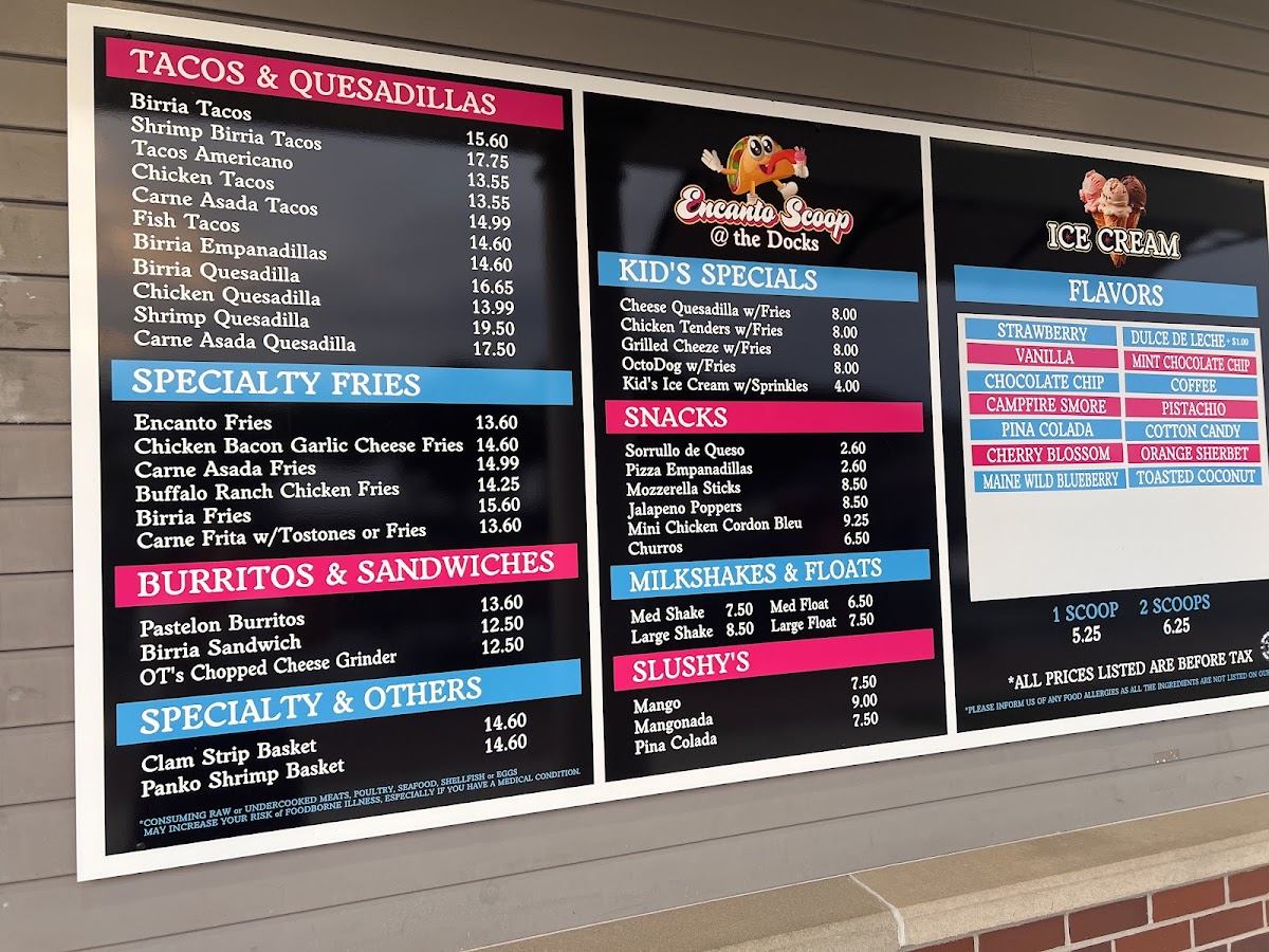 Encanto Scoop at The Docks Photo Menu 2
