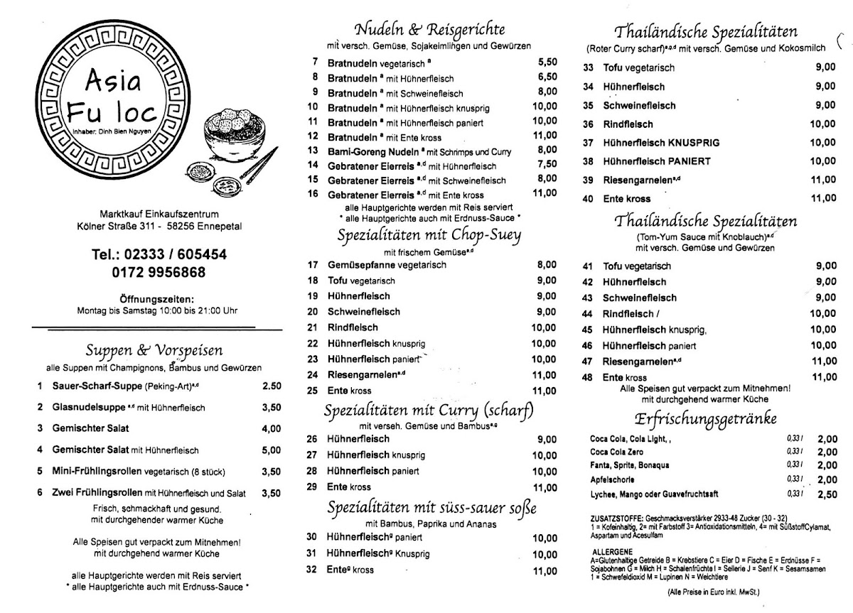 Asia Fu Loc Photo Menu 1