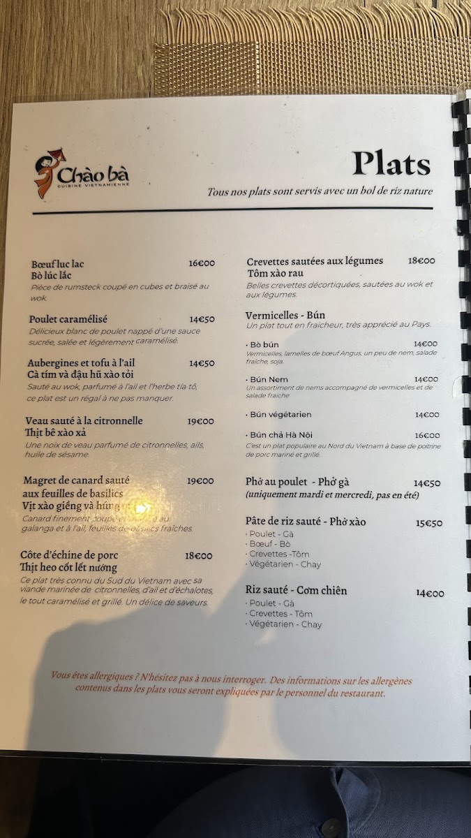 Chào bà restaurant Photo Menu 1