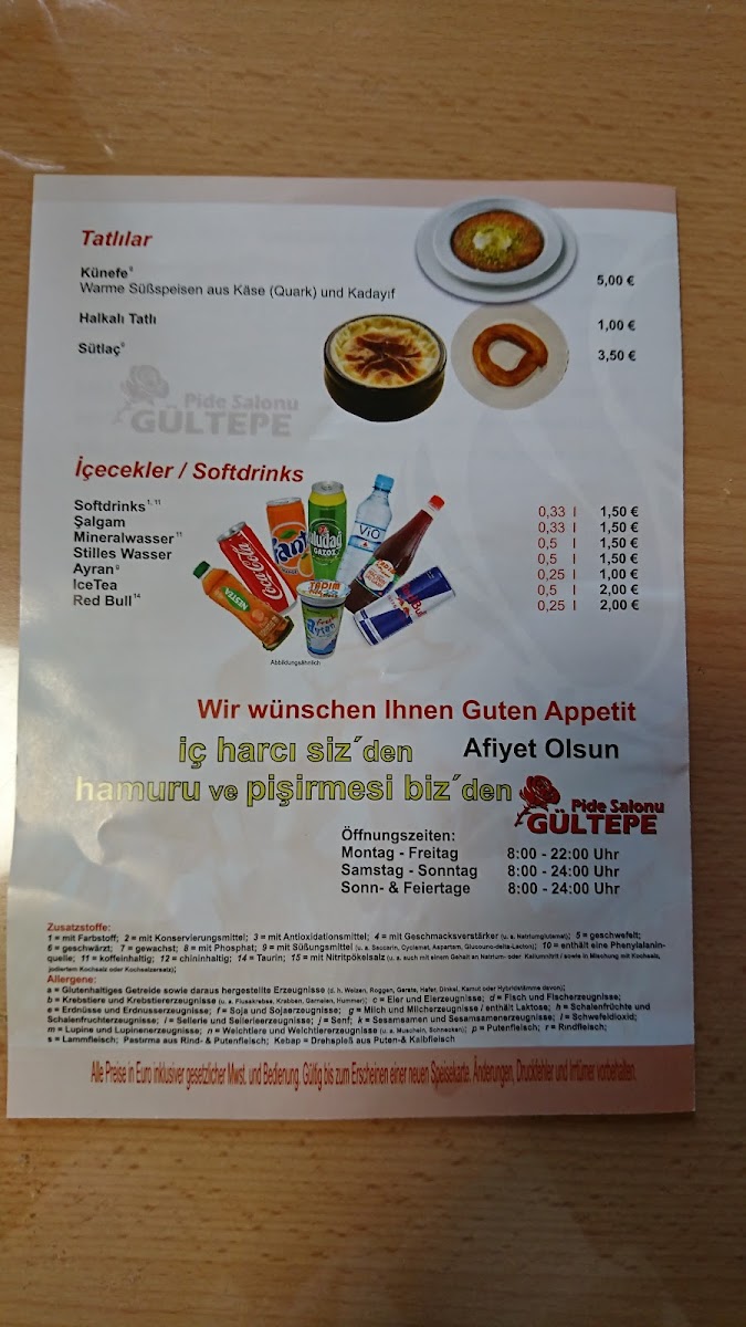 Gültepe Pide Salonu Photo Menu 1