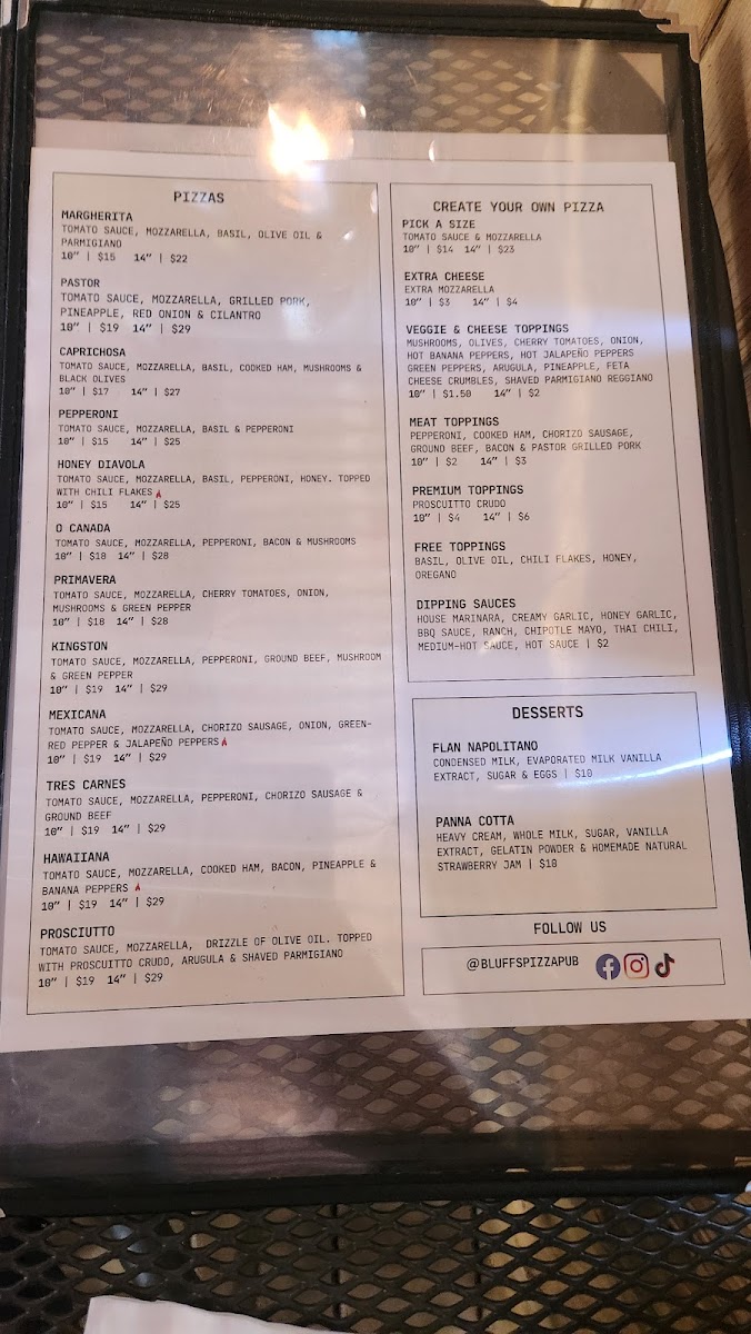 Bluffs Pizza Pub Photo Menu 4