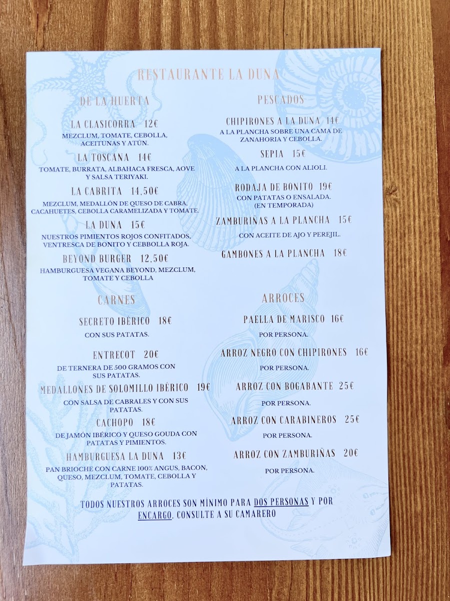 Arrocería Restaurante La Duna Nueva Photo Menu 10
