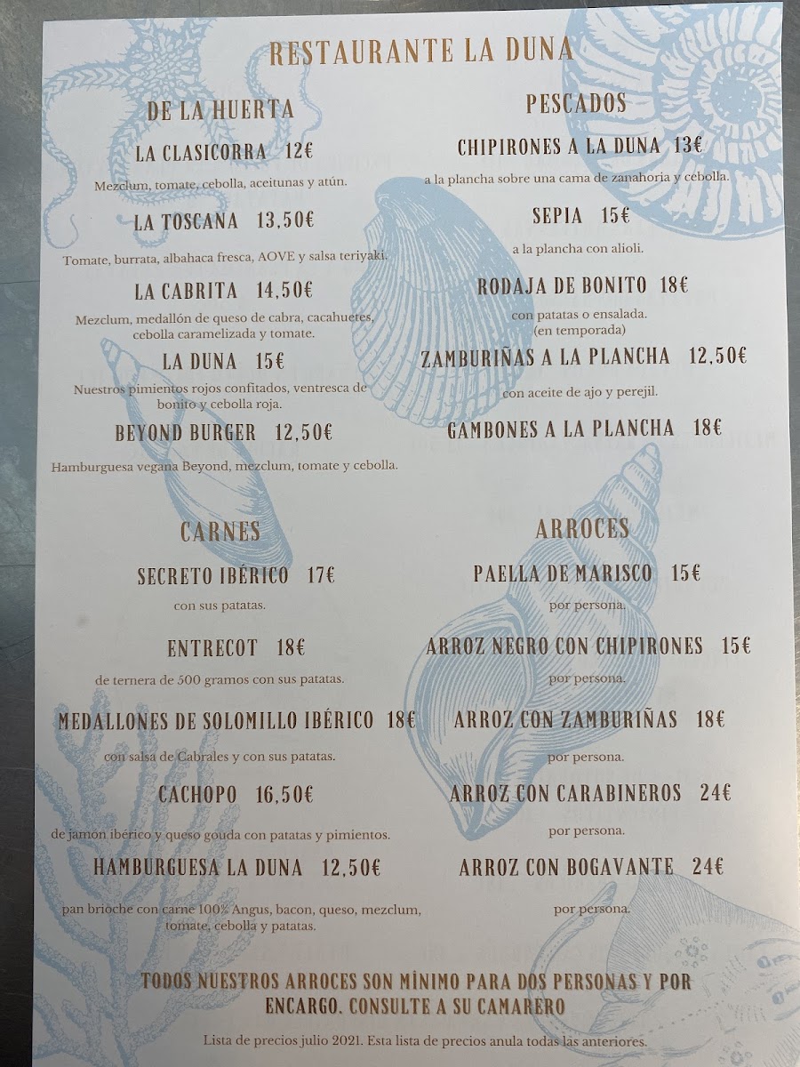 Arrocería Restaurante La Duna Nueva Photo Menu 9