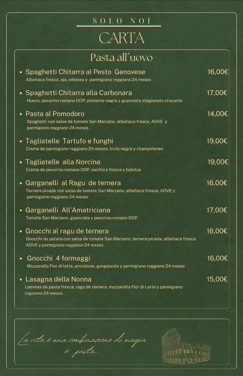 Solo Noi Ristorante Photo Menu 2