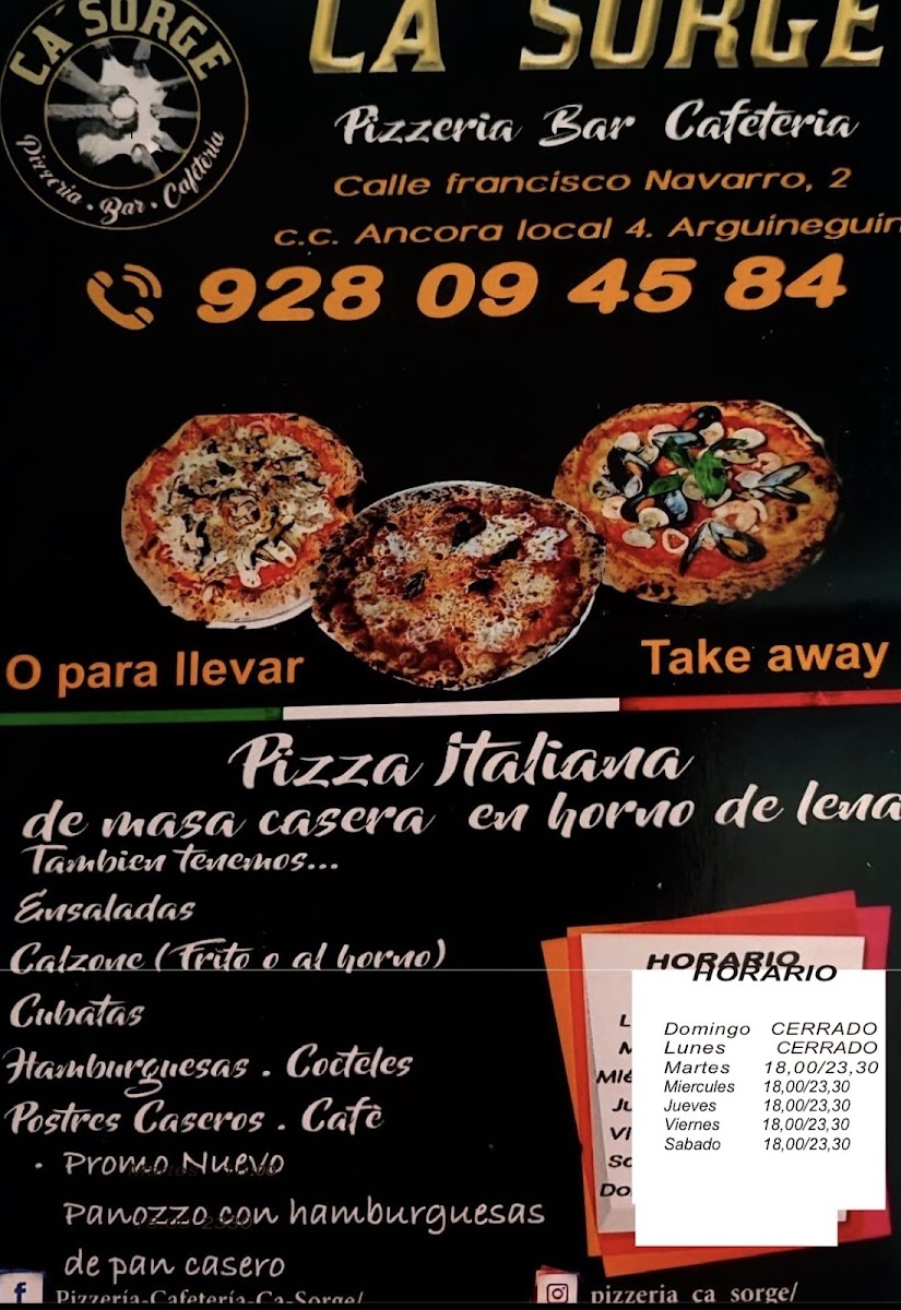 PIZZERÍA CA'SORGE ARGUINEGUIN Photo Menu 9