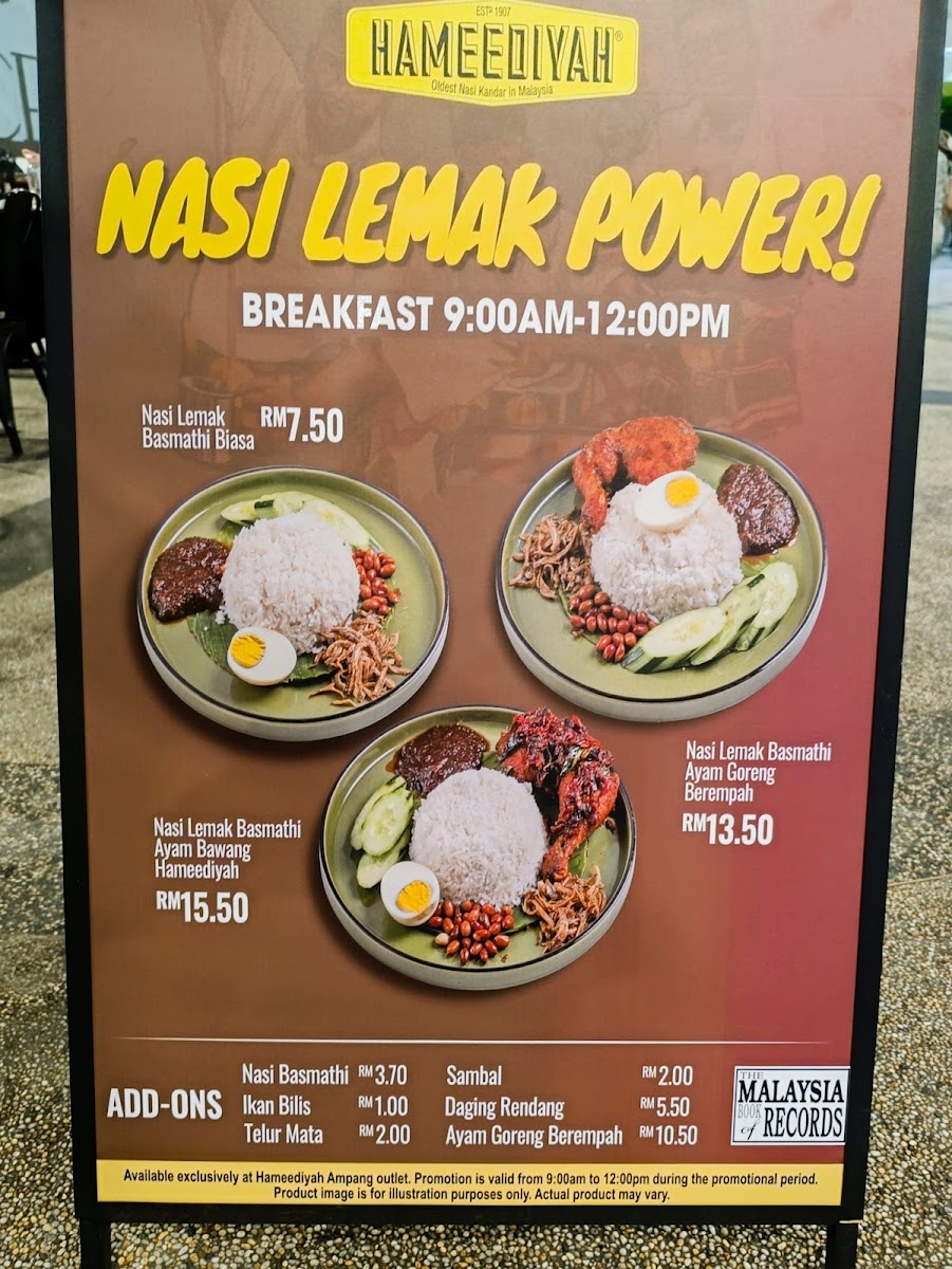 Hameediyah Bistro Ampang K.L Photo Menu 1