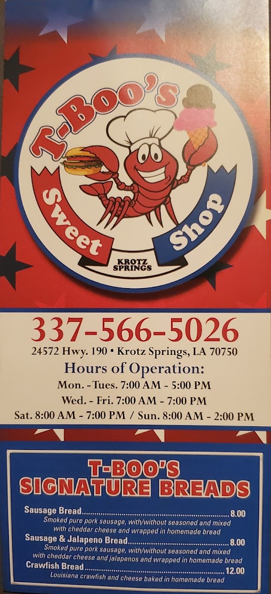 Red, White And Blue Sweet Shoppe Photo Menu 1