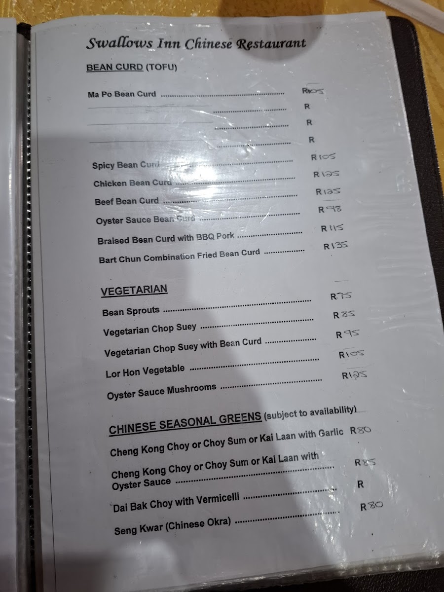 Swallows Inn Chinese Restaurant Photo Menu 8