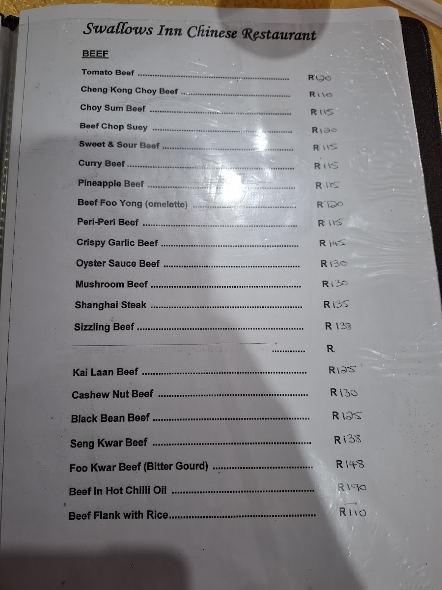 Swallows Inn Chinese Restaurant Photo Menu 9