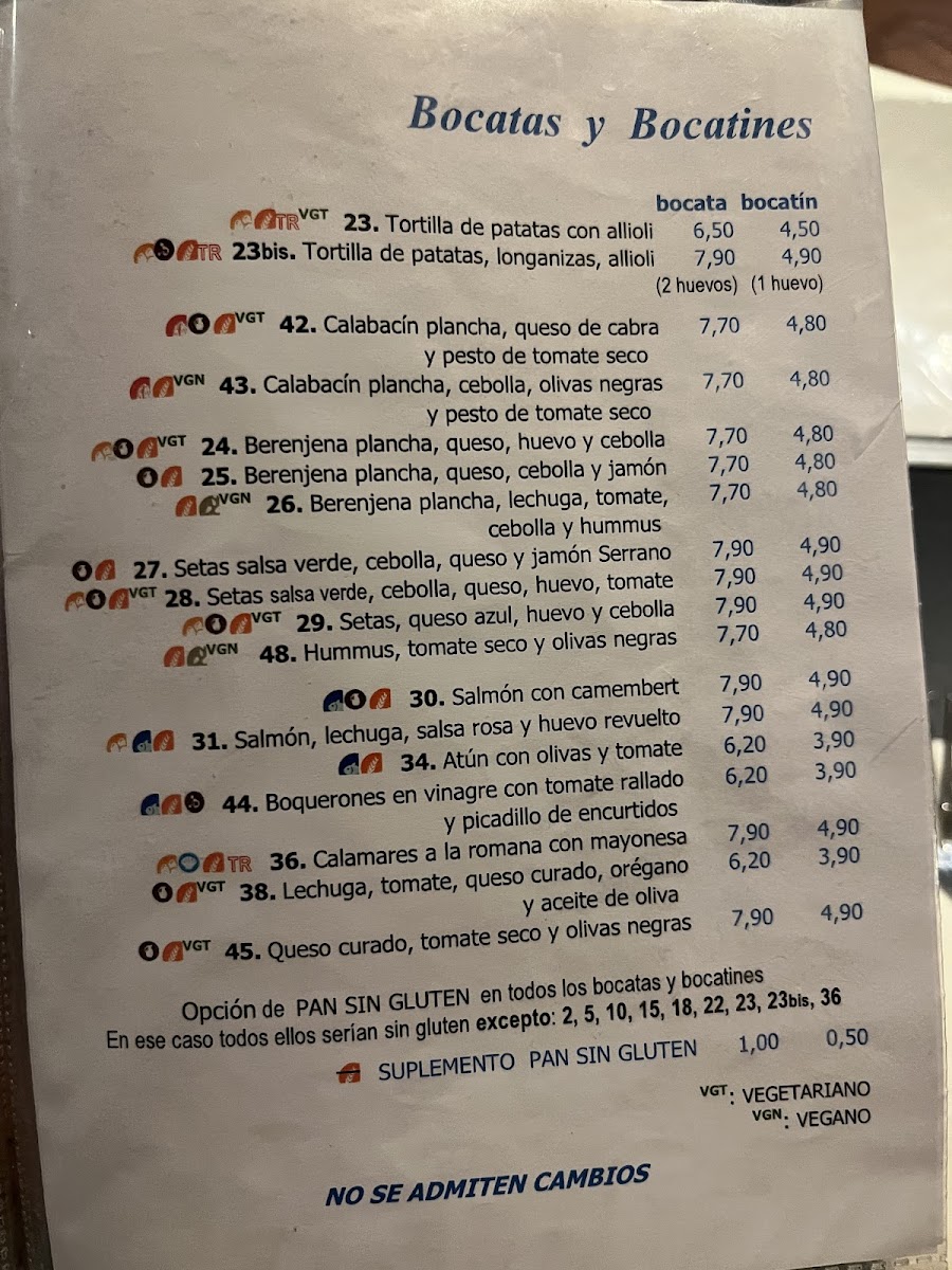 Bocatin del Carmen Photo Menu 1