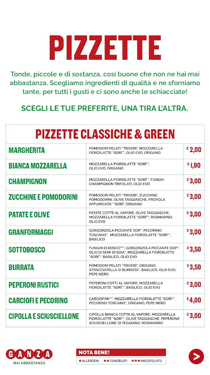 Pizzeria al taglio Ganza - Mai Abbastanza Photo Menu 2