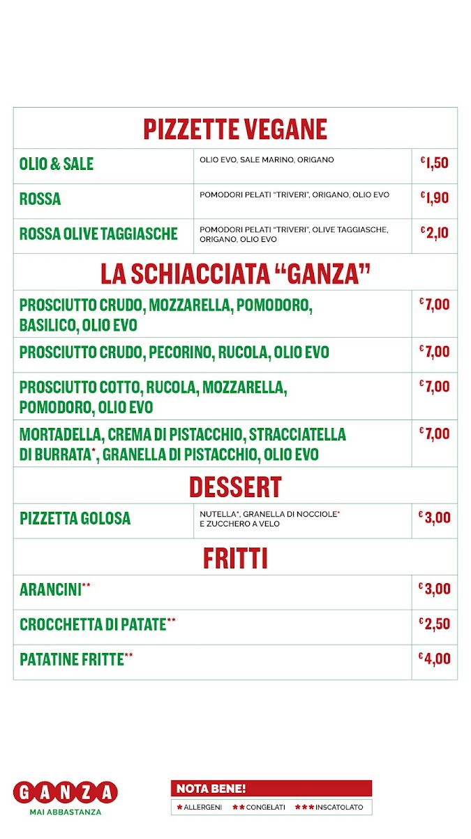 Pizzeria al taglio Ganza - Mai Abbastanza Photo Menu 3
