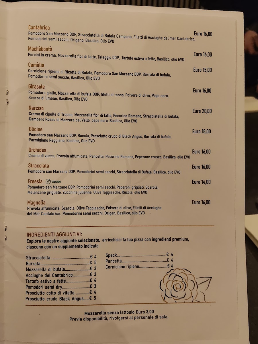 Camélia pizzeria contemporanea Photo Menu 2