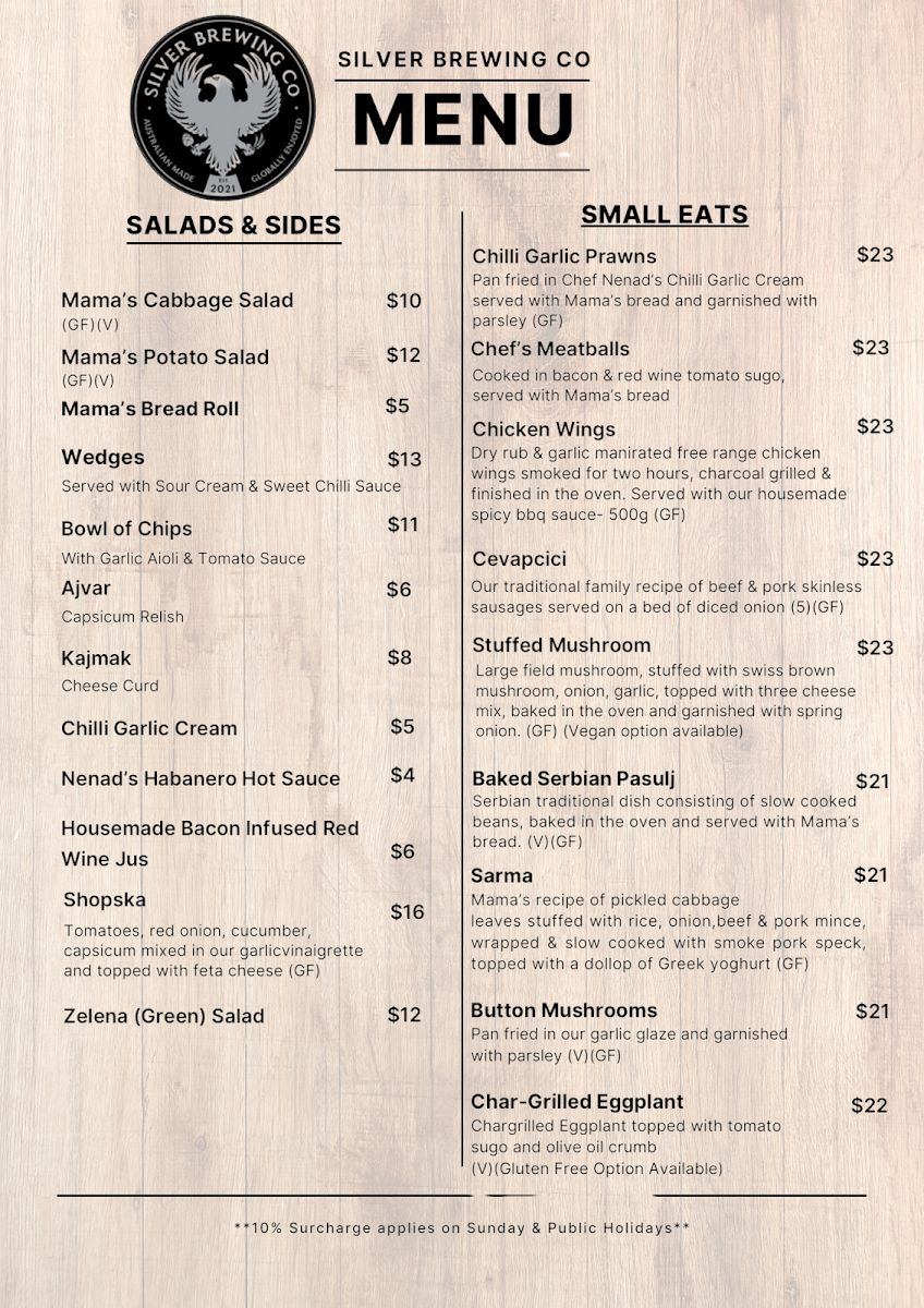 Silver Brewing Co Photo Menu 1