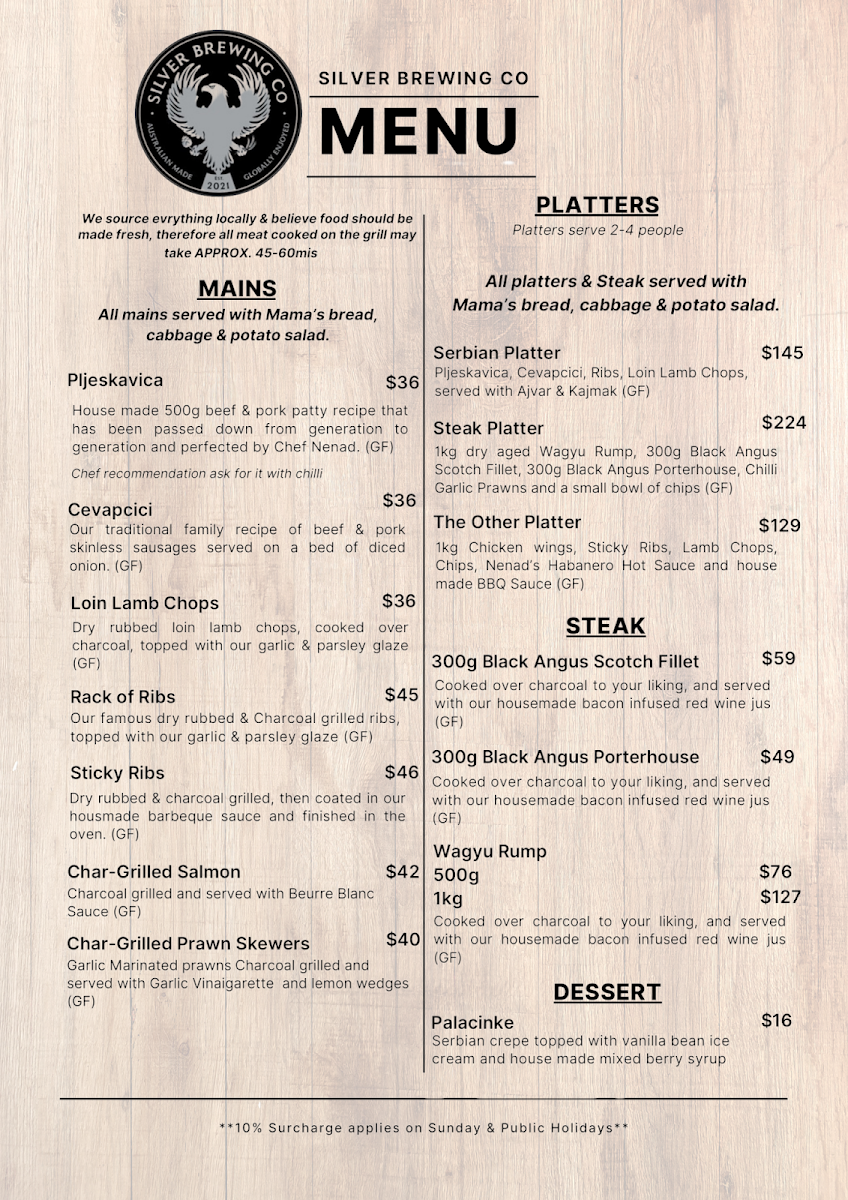 Silver Brewing Co Photo Menu 2