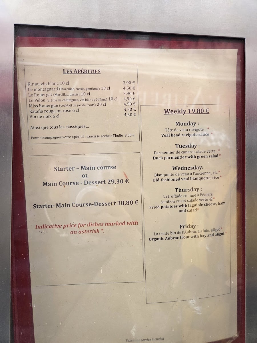 L’Auberge Aveyronnaise Photo Menu 7