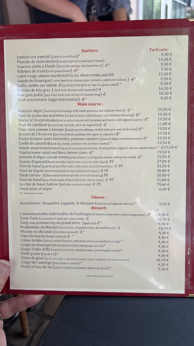 L’Auberge Aveyronnaise Photo Menu 9