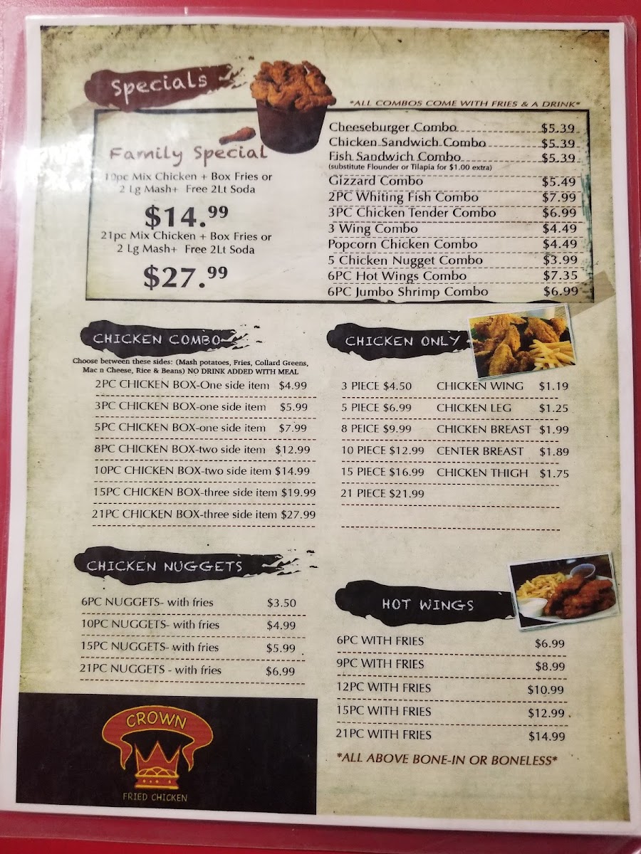 Crown Fried Chicken Fayetteville Photo Menu 6