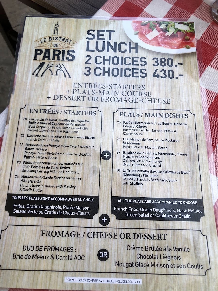 Le Bistrot De Paris Photo Menu 3