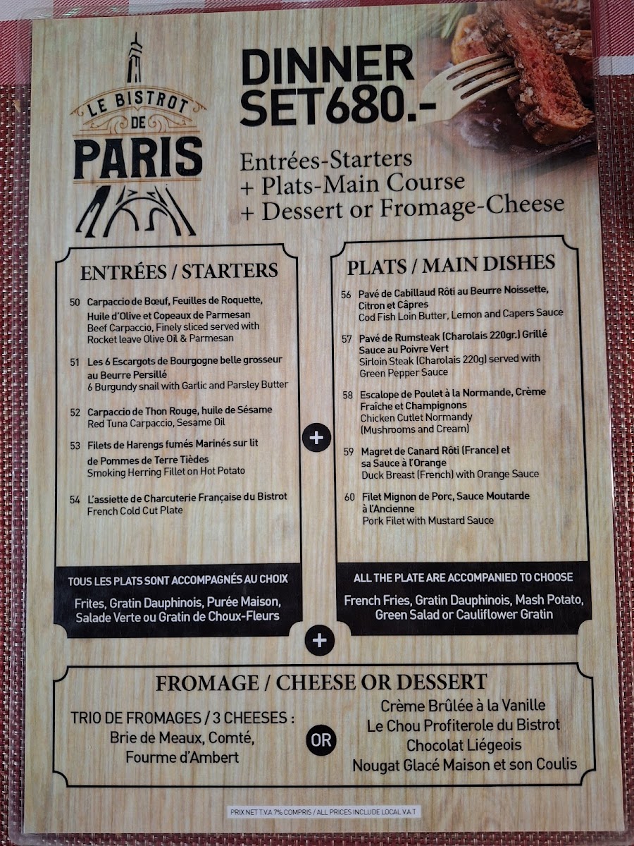 Le Bistrot De Paris Photo Menu 6