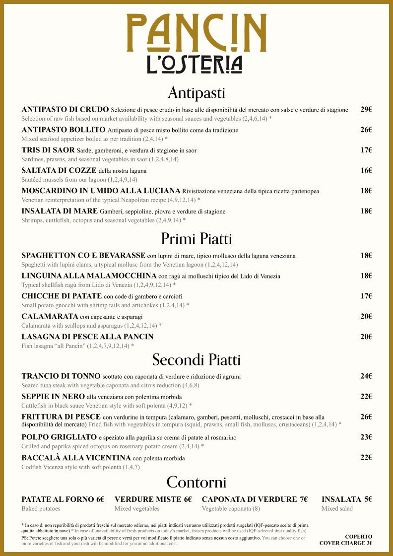 Osteria Pancin Photo Menu 2
