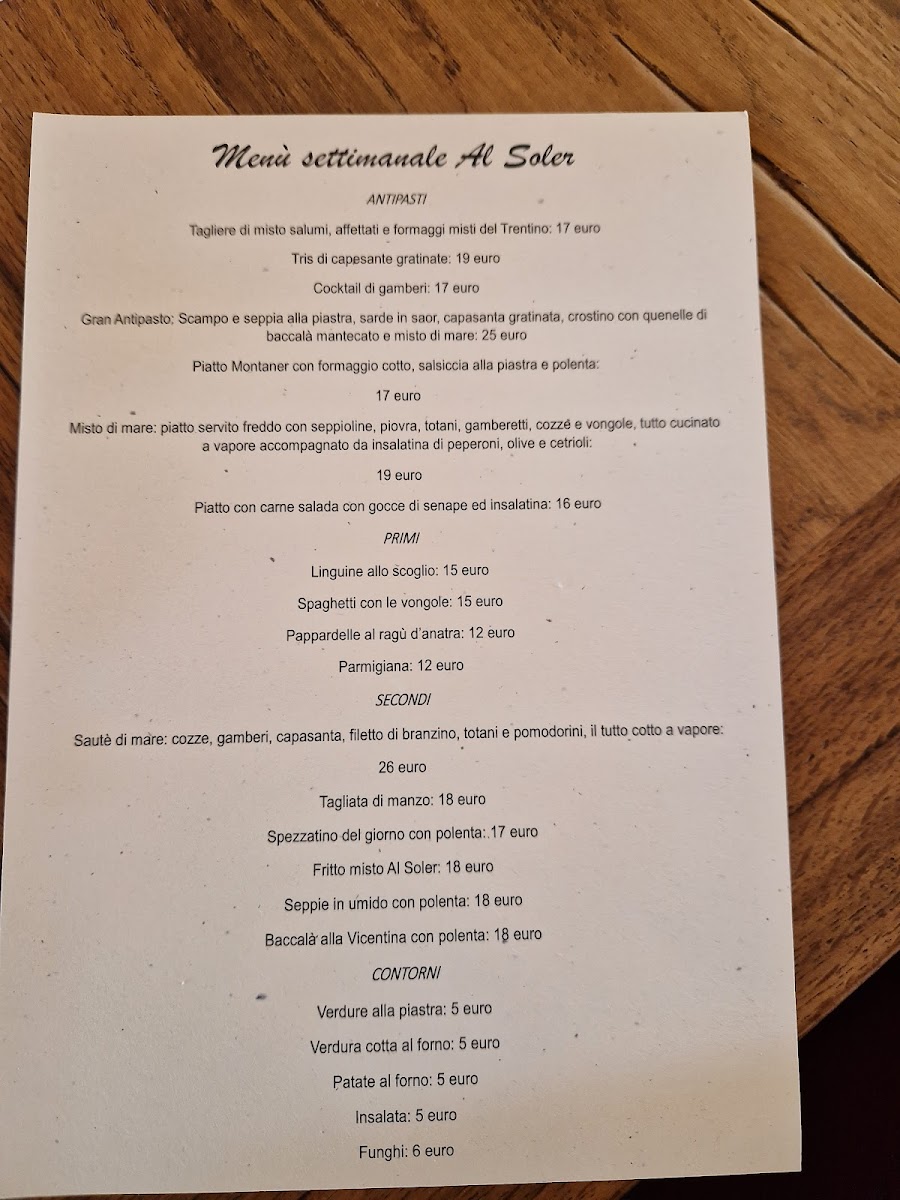 Ristorante Al Soler Photo Menu 2