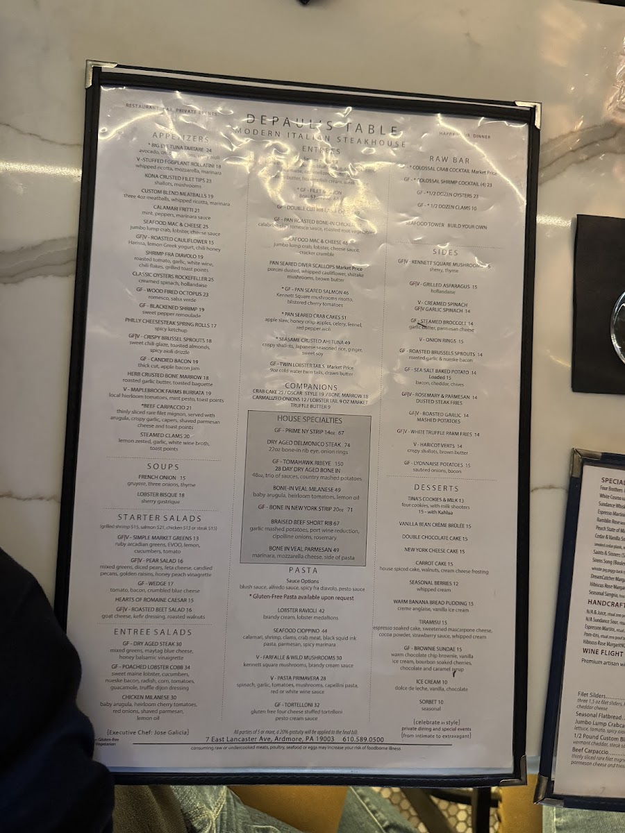DePaul's Table Steakhouse Photo Menu 6