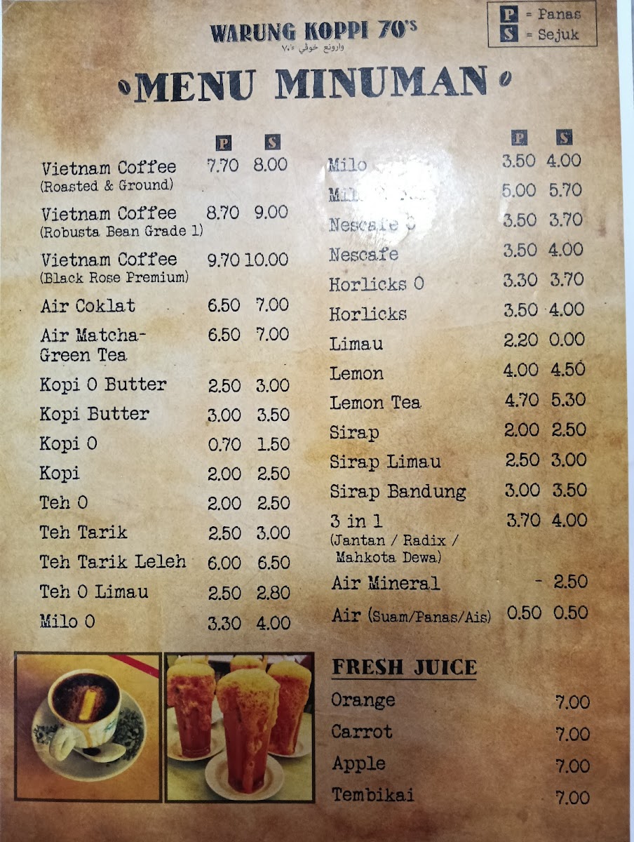Warung Koppi 70's Bangi Photo Menu 2